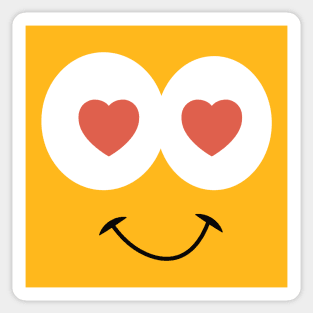 Cute Heart Eyes Toon Face In Love Sticker